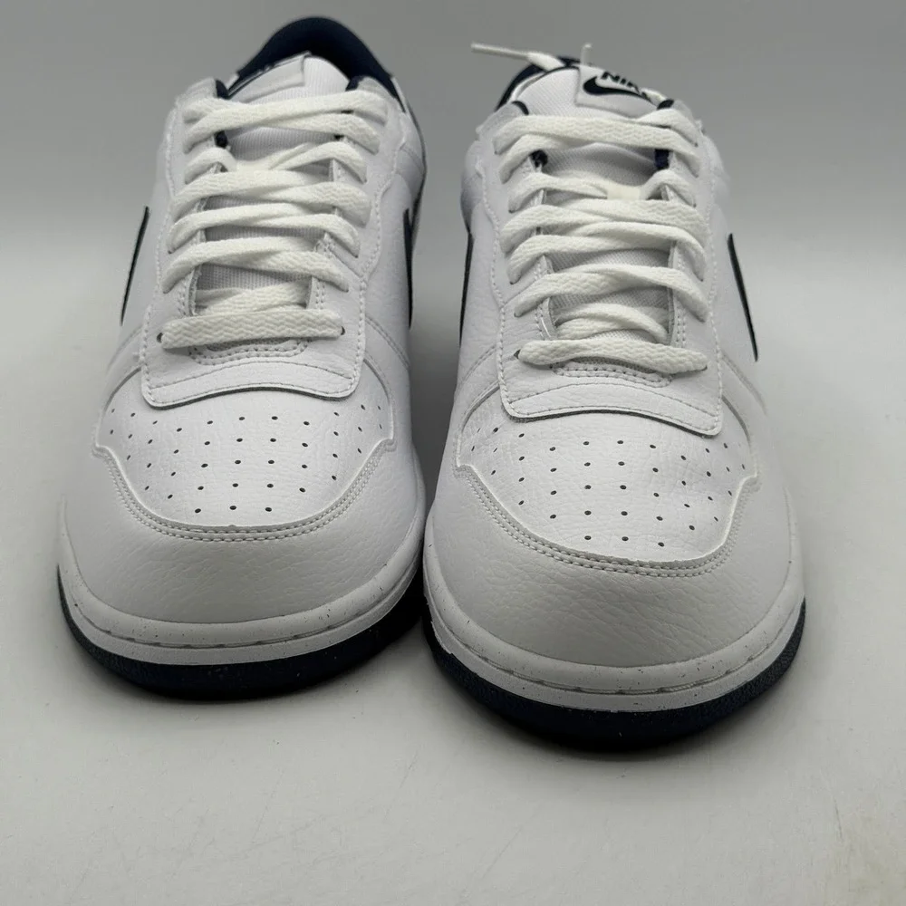 Nike Big Nike Low Shoes Mens Size 13 White Midnight Navy Basketball 355152-140